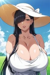 ai_generated big_breasts breasts breasts_bigger_than_head cleavage collarbone elderly_female female huge_breasts mature_female milf older_female solo ultrahentaisai