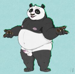 1boy balls bandages bear dreamworks erection foreskin kung_fu_panda long_foreskin male_only mammal overweight panda penis po pose posing shoes solo tagme uncircumcised uncut unretracted_foreskin