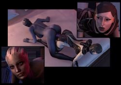 2girls 3d android ass_to_ass big_ass dat_ass dildo edi liara_t'soni mass_effect multiple_girls robot robot_girl training