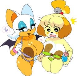 2girls animal_crossing anthro anthropomorph anthropomorphic areola areolae bat_ears bat_tail bat_wings bell_choker bell_collar big_areola big_areolae big_breasts blue_eyeliner blush breast_jiggle breasts brown_lips brown_nipples canine cassettedream choker collar crossover cup dark_lips dark_nipples dog_ears dog_tail doubutsu_no_mori dream-cassette drink edit embarrassed eyeliner female female_only girl glass_cup gloves green_eyes hoshime huge_areola huge_areolae huge_breasts isabelle_(animal_crossing) jiggle jiggling jiggling_breasts looking_at_viewer multiple_girls nintendo nipple_slip nipples orange orange_(fruit) red_choker red_collar rouge_the_bat sega shizue_(doubutsu_no_mori) singing smile smiling smiling_at_viewer sonic_(series) sonic_the_hedgehog_(series) tan_body transparent_background wardrobe_malfunction water white_fur white_gloves white_tail yellow_fur yellow_tail