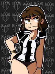 atlético_mg atlético_mineiro big_ass big_breasts brasil brazil brazilian breasts brown_hair curvy f0dag4mes284 football football_uniform naughty_face naughty_smile round_ass soccer soccer_uniform thick_thighs uniform yellow_eyes