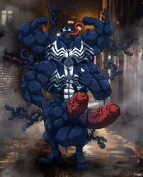 1boy 4_arms 4_toes abs alien anthro arms_up balls big_penis big_testicles black_skin canine claws diphallia diphallism erection feet feline flexing furry goo_creature goo_transformation growth huge_penis huge_testicles hyper hyper_penis hyper_testicles large_penis large_testicles long_penis long_tongue looking_at_viewer male male_focus male_only mammal marvel multi_arm multi_limb multi_pec multi_penis muscle_growth muscular muscular_male no_nipples nude outdoors paws penis post_transformation rackun saliva solo solo_focus standing symbiote teeth testicles thick_penis tongue tongue_out veins veiny_penis venom venom_(marvel) wet white_eyes white_skin wolf