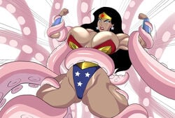 angry areola_slip bondage breasts dc_comics female female_only huge_breasts muscle muscular_female tentacle thick_thighs wonder_woman wonder_woman_(series) zetarok