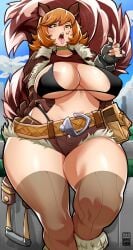 1girls bayeuxman breasts female female_focus female_only large_breasts marvel marvel_rivals solo squirrel_girl_(marvel) squirrel_girl_(marvel_rivals) thick_thighs thighhighs thighs wide_hips