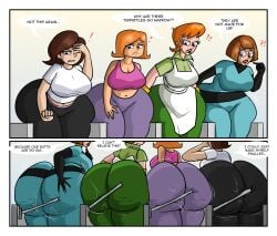 4girls cellulite danny_phantom debbie_turnbull debs_turnbull dexter's_laboratory dexter's_mom dumptruck_ass helen_parr huge_ass inconvenient_ass madeline_fenton max1mus multiple_girls pawg red_head robotboy stuck_in_object the_incredibles turnstile