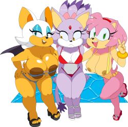 3girls amy_rose anger_vein angry anthro bat beach big_areola big_breasts big_nipples bikini blaze_the_cat blue_eyes breast_envy breast_size_difference breasts breasts_out brown_lips brown_nipples busty cassettedream chiropteran clothing dark_lipstick dark_nipples dream-cassette edit feline female female_only forehead_jewel green_eyes group hedgehog hoshime huge_areolae huge_breasts huge_nipples jealous large_breasts looking_at_breasts looking_at_viewer medium_breasts mobian mobian_(species) mobian_bat mobian_cat mobian_hedgehog multiple_girls nipple_slip nipples ocean pink_hair pink_skin pout rouge_the_bat sega shoes sitting smile sonic_(series) sonic_the_hedgehog_(series) swimsuit thick_thighs third-party_edit transparent_background visible_areolae visible_nipples wardrobe_malfunction water wet wide_hips wings yellow_eyes