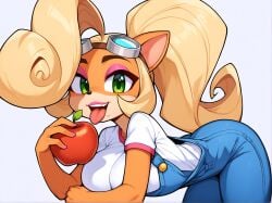 ai_generated bent_over big_ass big_breasts clothed coco_bandicoot crash_(series) furry tonuge_out