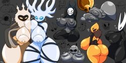 2024 2d 2d_(artwork) areolae bee big_ass big_breasts breast_squish breasts breasts_frottage bretta_(hollow_knight) brown_fur female/female female_focus godseeker hands_behind_head herrah hollow_knight hornet_(hollow_knight) laying_down laying_on_side leaning leaning_back looking_at_viewer looking_back princess queen queen_vespa queens radiance_(hollow_knight) symmetrical_docking tagme_(artist) team_cherry thick_thighs wasp white_lady_(hollow_knight) yellow_body