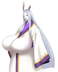 gigantic_breasts huge_breasts kimono naruto otsutsuki_kaguya sagging_breasts sunnysundown