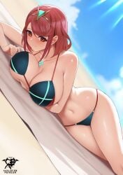 alternate_costume breasts core_crystal female female_only kaos_art nintendo pyra solo xenoblade_(series) xenoblade_chronicles_2