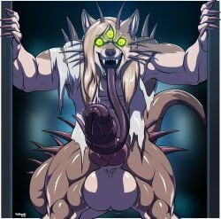 1boy 2020s 2025 3_eyes 5_fingers abs absurd_res aggressive aggressive_male animal_genitalia animal_penis anthro anthro_male anthro_only armpit armpit_peek arms_to_side athletic_body athletic_male azrubekt_(azrubekt) back_spikes balls beefy biceps big_balls big_claws big_penis big_spikes big_tail big_tongue blonde_hair blonde_hair_male blurred_background bright_eyes brown_arms brown_body brown_ears brown_fur brown_legs brown_nose brown_tail buff canine canis cheek_tuft claws clothing collarbone comission countershade_arms countershade_balls countershade_ears countershade_hands countershade_legs countershade_snout countershade_torso countershading crazed crazed_expression crazy crazy_eyes crazy_male curled_tongue digital_media_(artwork) ear ears_up effectively_nude erect_penis erection eyebrows_visible_through_hair facial_expression facial_spikes fangs fingers fit fit_male forced_open front_view furry furry_focus furry_male furry_only glistening_hair glistening_legs gradient_penis gradient_spikes green_eyes grey_clothing grey_shirt hair_between_eyes hands hands_on_door head_spikes horny horny_male humanoid hybrid imminent_rape indoors knot knotted_penis leg_spikes licking_own_penis licking_penis long_claws long_hair long_penis long_spikes long_tail long_tongue looking_at_viewer male male_focus male_only mostly_nude mostly_nude_anthro mostly_nude_male muscular muscular_anthro muscular_arms muscular_legs muscular_male mutant navel nose nostrils open_eyes open_mouth open_smile opening_door pecs penis presenting_body presenting_penis purple_claws purple_tongue ripped_clothing round_balls smooth_balls smooth_penis solo solo_male spikes spikes_(anatomy) spines standing surrounded tail tailwag tan_countershading tan_eyebrows tan_hair teeth thick_thighs three-tone_body three-tone_fur three_eyes throbbing throbbing_balls throbbing_knot throbbing_penis tongue tongue_out tridark watermark wolf wolf_humanoid wolf_male