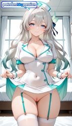 1girls 2026 ai_assisted ai_generated anime bed boobs breasts bust clothes_lift curtains dress dress_lift firefly_(honkai:_star_rail) garter_belt garter_straps heart-shaped_pupils hi_res high_quality high_resolution highres honkai:_star_rail honkai_(series) indoors lifted_by_self long_hair no_panties nurse nurse_cap patreon patreon_username skirt_hold skirt_lift skypassion smile solo stable_diffusion symbol-shaped_pupils thighhighs tits watermark window