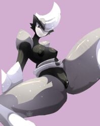 bisharp black_body breasts breasts grey_skin open_legs pokémon_(species) pokemon pokemon pokemon_(species) pussy razor_blade