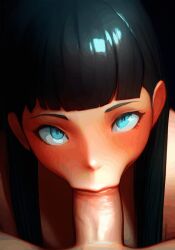 1boy 1girls ai_generated animated aqua_eyes bangs big_penis black_hair blowjob fellatio female gif isonokami_tao_(megami_tensei) male megami_tensei penis ponzuaji pov shin_megami_tensei shin_megami_tensei_v straight