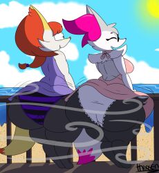 2girls anthro anthro_only big_ass big_breasts braixen breasts bubble_butt female furry huge_ass irene_(thixxen) panties pokemon pokemon_(species) tagme thick_thighs thixxen wide_hips