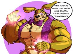 1male abs anthro bara chat_bubble furry gay glitchtrap muscular purple_eyes rabbit robot unknown_source yongdasom