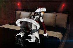 1girls android big_ass christmas_outfit curvy curvy_body edi female mass_effect pose robot_girl sexbot