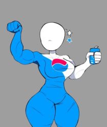 artist_request athletic_female big_breasts faceless faceless_character muscles pepsi pepsiwoman tagme tagme_(artist) thick_thighs