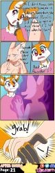 absurd_res aggressive_retsuko aggretsuko anthro aura black_nose bodily_fluids brainwashing brown_body brown_fur canid canine clothed clothing comic comic_page corrupted corruption deer dialogue duo evil_grin evil_look female femsub fennec_fox fenneko finger_on_face fingers fox fur furry glowhorn grabbing_wrists hi_res horn hypnosis looking_up mammal mind_alteration mind_control nude open_mouth orange_body orange_fur pink_clothing pink_eyes pink_shirt pink_topwear red_eyes sanrio sharp_fingers shirt simple_background smile smug submissive submissive_female surprise sweat sweatdrop talking_to_another tongue topwear true_fox tsunoda tsunoda_(aggretsuko) white_body white_fur