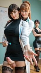 1futa1girl ai_generated doctor futanari hospital inviting_to_sex looking_at_viewer medical_examination nurse realistic smile smiling_at_viewer uniform