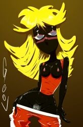 70's_theme alien alien_girl alien_humanoid duck_dodgers female female_focus female_only geov hairy_pussy looney_tunes martian martian_(duck_dodgers) pubic_hair queen_tyr'ahnee removing_clothing uncensored warner_brothers yellow_hair yellow_wig