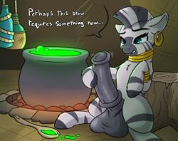 balls big_balls big_penis cauldron equine friendship_is_magic glue_(artist) huge_balls huge_cock jewelry male mammal my_little_pony penis rule_63 solo straight_hair sweat transformation zebra zecora_(mlp)