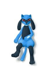 1girls 2018 3_toes alternate_color anatomically_correct anatomically_correct_pussy animal_genitalia animal_pussy anthro black_fur blue_fur canine canine_pussy feet female female_only flat_chest furry half-closed_eyes handpaw looking_at_viewer lying nintendo no_nipples nude on_back original_character paws pokémon_(species) pokemon pokemon_dppt pussy red_eyes riolu shaded shadow sketch solo someonesomewhere source_request video_games white_background