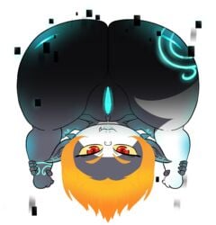 1girls ass bent_over bluelimelight female imp_midna leg_grab midna nintendo pussy smile source_request the_legend_of_zelda thick_thighs twili twilight_princess wide_hips