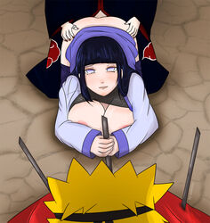 1girls 2boys bent_over big_breasts blonde_hair blush breasts breasts_out clothing crying cuckold doggy_style female from_behind from_behind_position fully_clothed hand_on_ass hyuuga_hinata infinitty large_breasts male nail_polish naruto naruto_shippuden pain_(naruto) rape red_nails ring sex shirt_lift straight tears thumb_ring uzumaki_naruto