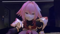 1boy 1futa 3d animated armor astolfo_(fate) braided_ponytail breasts cum cum_in_mouth cum_in_throat dark_room deepthroat dripping_cum edit eye_contact eyelashes fate/apocrypha fate/grand_order fate_(series) fellatio femboy fringe futanari hand_on_chest happy intersex justhopelessbaka long_hair nexus763 no_gag_reflex oral pale_skin penis pink_eyes pink_hair pov seductive_eyes skinny sound sound_edit trap video