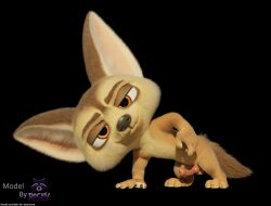 3_toes 3d_(artwork) 4_fingers absurd_res animal_genitalia anthro balls bedroom_eyes big_ears black_background black_nose blender_(artwork) canid canine canine_genitalia claws digital_media_(artwork) disney english_text erection eyebrows feet fennec_fox fingers finnick finnick_(zootopia) fluffy fluffy_tail fox fur genitals half-closed_eyes hi_res looking_at_viewer male mammal mouth_closed narrowed_eyes on_model orange_eyes paws penis pink_penis rockyrcoon seductive simple_background solo tail tan_body text toes true_fox watermark zootopia