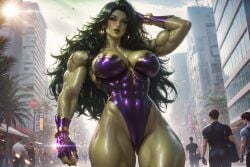 1girls abs ai_generated ass big_ass big_breasts breasts bubble_butt female female_only giant_breasts green-skinned_female green_body green_eyes green_hair green_skin huge_breasts hulk_(series) jennifer_walters lingerie marvel marvel_comics massive_ass muscular muscular_arms muscular_female she-hulk solo solo_female superheroine thick_thighs wide_hips