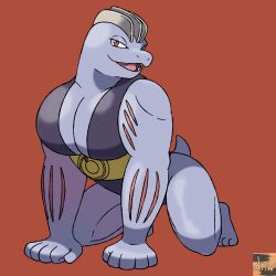 machoke monster muscle_girl muscles nintendo no_humans pokemon pokemon_(species)