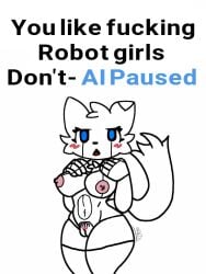 android android_girl blush boykisser boykisser_(meme) breasts edit edited felid feline fembot meme_caption paused pussy r3pg3 robot robot_girl rule_63 silly_cat_(mauzymice) skwid