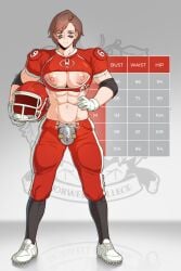 1futa abs american_football american_football_helmet american_football_player american_football_uniform areolae big_breasts breasts brown_hair cage caged caged_cock caged_penis casual chastity chastity_cage chastity_device cleats clothed clothing cock commission football football_(american) football_gear football_helmet football_jersey football_player football_uniform futa_only futanari genitalwear gloves green_eyes human intersex light-skinned_futanari light_skin mostly_clothed muscular muscular_futanari nipples norwell_college ooney101 pale_skin pants penis skimpy skimpy_clothes skimpy_outfit solo sportswear standing sulcate tagme tomboy