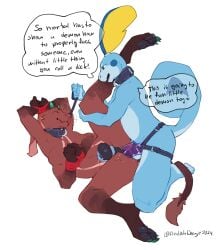2024 4_arms anthro balls chastity_cage chastity_device closed_eyes collar demon devon_the_sobble dialogue digital_media_(artwork) dirty_talk duo fin generation_8_pokemon genitals head_fin hi_res horn humiliation kneeling leash leash_pull looking_at_another looking_at_partner lube lube_in_ass lube_on_sex_toy male male/male male_dominating_male multi_arm multi_limb multum mutual_chastity nintendo one_leg_up penis penis_humiliation pokemon pokemon_(species) raised_leg redishdragie sex sex_toy small_penis small_penis_humiliation smile sobble strap-on strap-on_over_chastity strapon strapon_in_ass strapon_over_chastity strapon_sex toying_partner