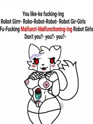 alternate_version_available android android_girl blush boykisser boykisser_(meme) breasts edit edited felid feline fembot malfunction meme_caption pussy r3pg3 robot robot_girl rule_63 silly_cat_(mauzymice) skwid