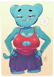 1girls anthro big_breasts boob_window breasts busty clothing edalv feline female female_only huge_breasts large_breasts looking_at_viewer milf mother nicole_watterson png skirt smile smug solo sweat sweaty_body the_amazing_world_of_gumball thick_thighs wide_hips