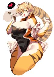 big_breasts breasts cleavage feline female furry huge_breasts mx99926 tagme thick_thighs tiger tiger_girl wide_hips