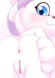 1girls anus ass blush digimon female female_only gatomon gatomonlover pussy solo