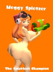 1girls 3d big_ass big_breasts big_butt completely_nude completely_nude_female female female_only holding_gun human_meggy kaibernation looking_at_viewer magazine magazine_cover meggy_spletzer naked naked_female nipples nude nude_female orange_background sideboob smg4 solo solo_female