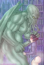 1boy 1girls 2018 5_fingers anthro ass big_ass big_butt big_penis black_hair blue_eyes blush book bookshelf breasts cephalopod clothed_sex clothing clothing_lift cthulhu cthulhu_mythos dress dress_lift duo eldritch_horror erection eyewear fellatio female female_penetrated forced forced_fellatio forced_oral glasses green_penis green_skin h.p._lovecraft hair hand_on_head head_grab huge_penis human human_on_anthro interspecies jacket larger_anthro larger_male librarian library long_penis male male_penetrating mammal marine medium_breasts monster muscular muscular_male night nikraria open_mouth oral penis rape saliva_on_penis sex short_hair size_difference smaller_female smaller_human standing standing_fellatio straight tears tentacle tentacle_rape text thick_thighs veins veiny_penis watermark wide_hips window wings yellow_eyes