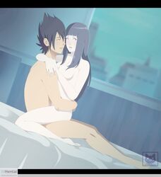 1boy barefoot black_hair blue_hair blush cowgirl_position feet female female hyuuga_hinata long_hair male male_penetrating naked naruto naruto:_the_last naruto_shippuden nude orange_eyes original_character purple_eyes seelenkaetzchen sex soles straight tan_skin toes