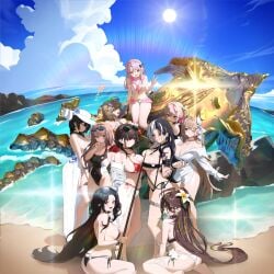 10girls amber_eyes anis_(nikke) anis_(sparkling_summer)_(nikke) ass barely_clothed beach bikini black_hair blonde_hair brown_hair cleavage dolphin ear_piercing fishing_rod flower flower_in_hair game_cg goddess_of_victory:_nikke gray_hair green_eyes green_hair guilty_(nikke) guilty_(wave_of_disbelief)_(nikke) happy huge_ass huge_breasts jackal_(nikke) large_breasts legs long_hair looking_at_viewer looking_back maiden_(nikke) maiden_(under_the_sun)_(nikke) mary_(bay_goddess)_(nikke) mary_(nikke) massive_breasts multiple_girls neon_(blue_ocean)_(nikke) neon_(nikke) ocean official_art one-piece_swimsuit photo photoshoot piercing pink_hair ponytail purple_eyes rapi_(classic_vacation)_(nikke) rapi_(nikke) red_eyes rosanna_(chic_ocean)_(nikke) rosanna_(nikke) sakura_(bloom_in_summer)_(nikke) sakura_(nikke) shirt short_hair sitting squid standing sun_hat sundress sunglasses sunglasses_on_head sunlight swimsuit tattoo tattoos thick_thighs thighs tongue tongue_out tongue_tattoo two_piece_swimsuit viper_(nikke) viper_(shine_of_love)_(nikke) water yellow_eyes