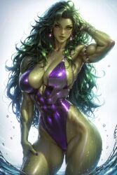 1girls abs ai_generated ass big_ass big_breasts breasts bubble_butt female female_only giant_breasts green-skinned_female green_body green_eyes green_hair green_skin huge_breasts hulk_(series) jennifer_walters lingerie marvel marvel_comics massive_ass muscular muscular_arms muscular_female she-hulk solo solo_female superheroine thick_thighs wide_hips