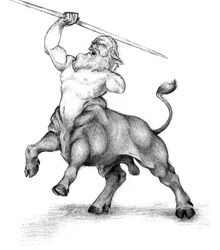 1boy admyrrek animal_genitalia animal_genitalia_on_humanoid animal_humanoid balls beard bovine bovine_taur centaur cow_humanoid facial_hair hooves horsecock_on_humanoid humanoid male male_only mammal monochrome nipples sheath solo taur