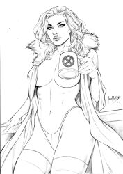 black_and_white breasts covered_nipples ed_benes_studio emma_frost female hellfire_club large_breasts leo_matos marvel marvel_comics panties white_queen x-men