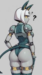 ai_generated ass ass_focus from_behind question_mark robo-fortune robot_fortune robot_girl skullgirls