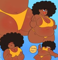 ass big_ass big_belly big_breasts bikini chubby chubby_female daisykitty96 dark-skinned_female female female female_only melody_(daisykitty96) multiple_images