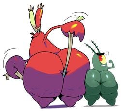 2018 2boys anger_cloud angry annoyed antennae anthro arched_back arthropod ass ass_comparison ass_size_difference ass_to_ass asses_touching back_view between_buttocks big_ass big_butt bottom_heavy butt butt_crack butts_touching cellulite chubby claws clenched_hand clenched_teeth color comic copepoda crab crustacean cyclops dat_ass digital_media_(artwork) duo enemies fat_ass flossing from_behind frown frustrated full_body gay green_skin height_difference huge_ass jealous looking_at_another looking_at_partner looking_back male male_only motion_lines mr_krabs naked naughty_face nickelodeon no_feet nondelismell nude one_eye pincers plain_background plankton_(species) presenting presenting_hindquarters raised_eyebrow red_eyes red_skin round_ass shadow sheldon_j._plankton shiny_ass shiny_skin size_difference smile smirk smooth_skin smug spongebob_squarepants sssonic2 standing steam tagme teasing teeth thick thick_ass thick_eyebrows thick_thighs thighs towel unibrow unimpressed villain what white_background yellow_sclera